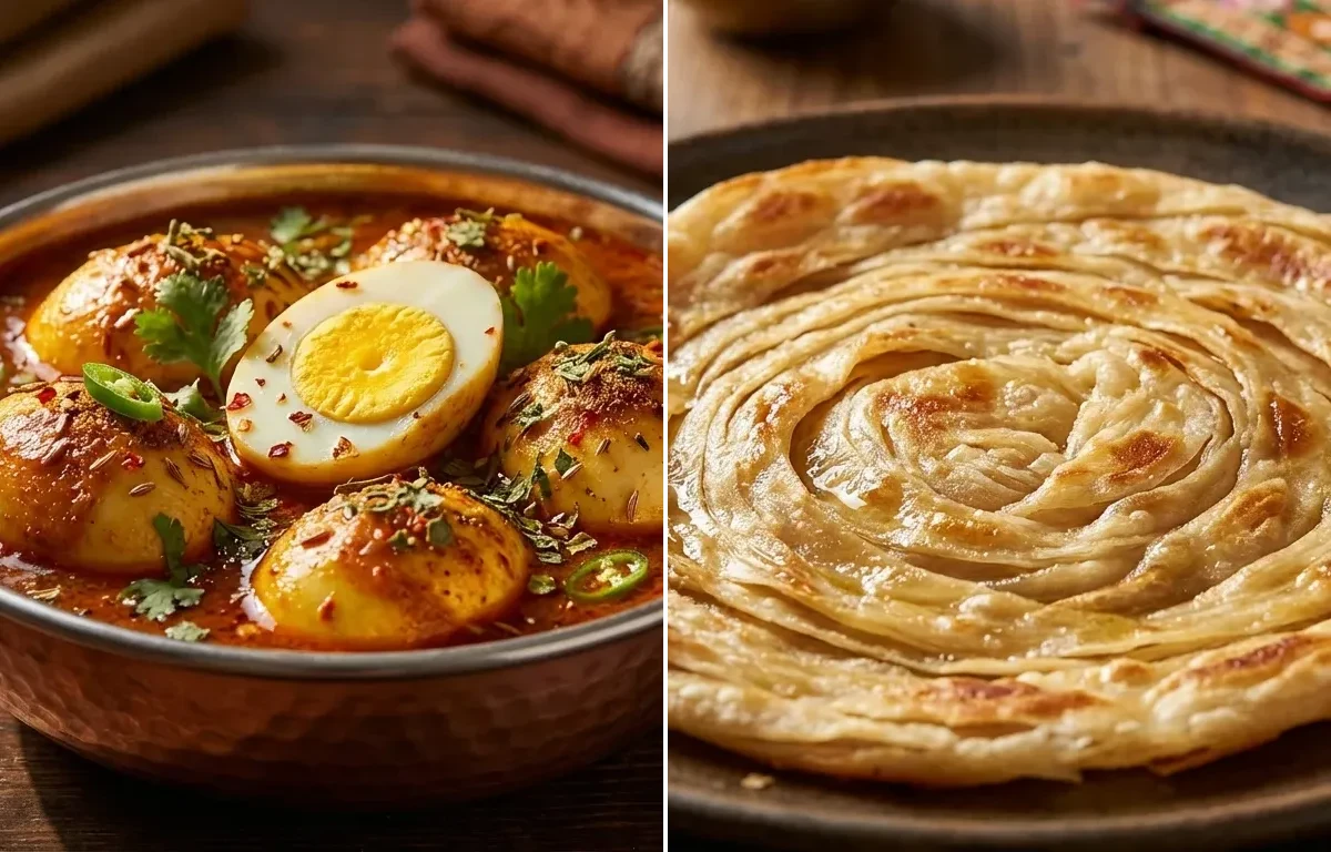 Egg Curry with Laccha Paratha