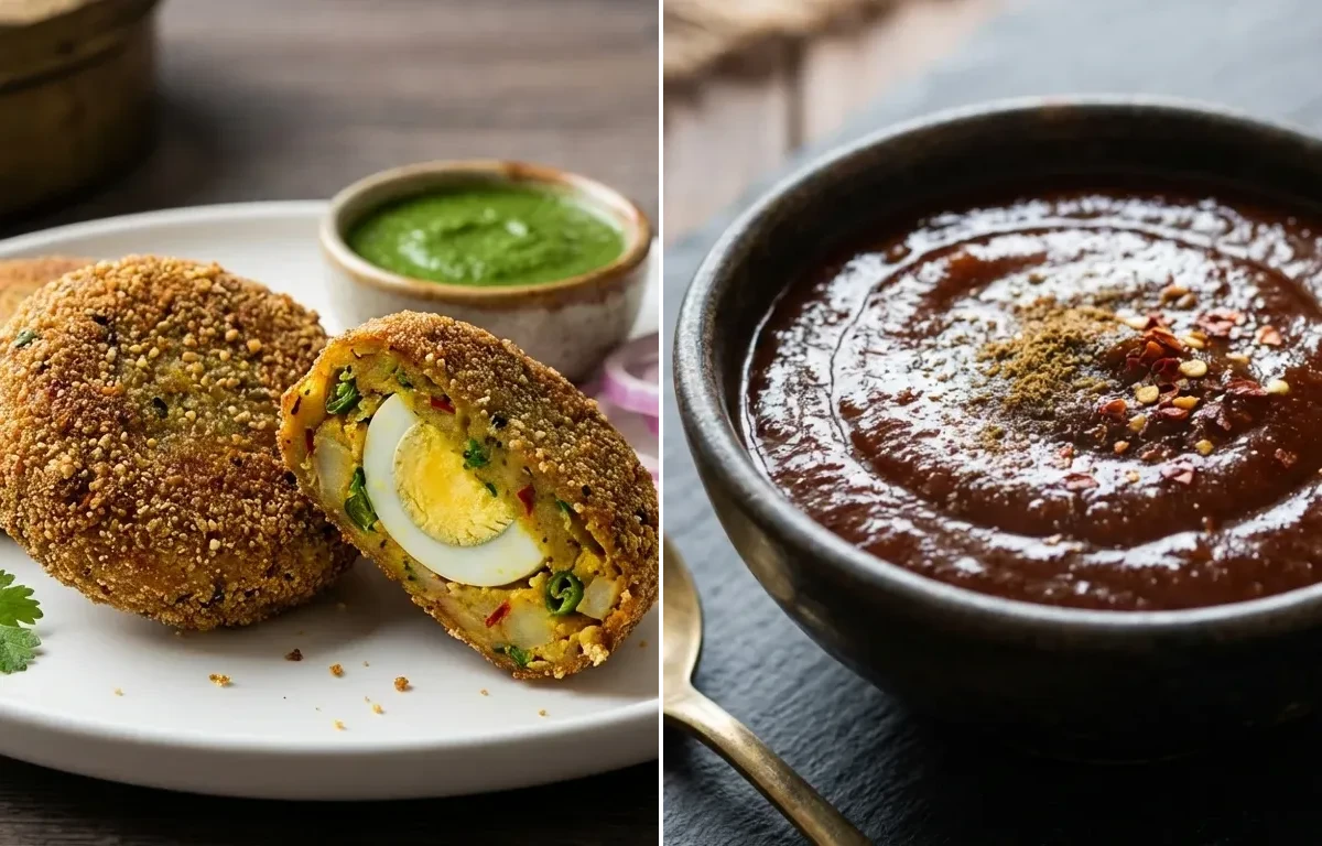 Egg Cutlet with Tamarind Chutney