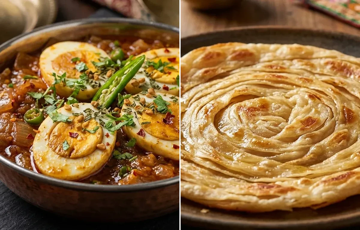 Egg Do Pyaza with Laccha Paratha