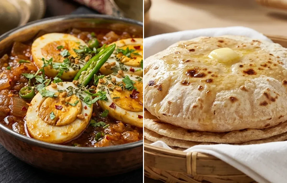 Egg Do Pyaza with Tawa Roti