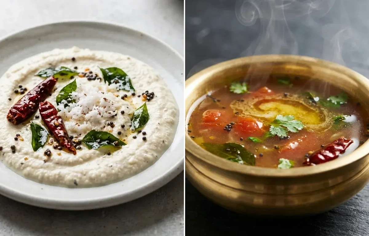Egg Dosa Roll with Coconut Chutney No-Salt and Rasam