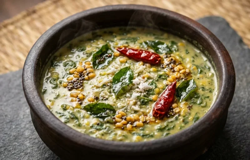 Egg Dosa Roll with Keerai Kootu and Tomato Garlic Chutney