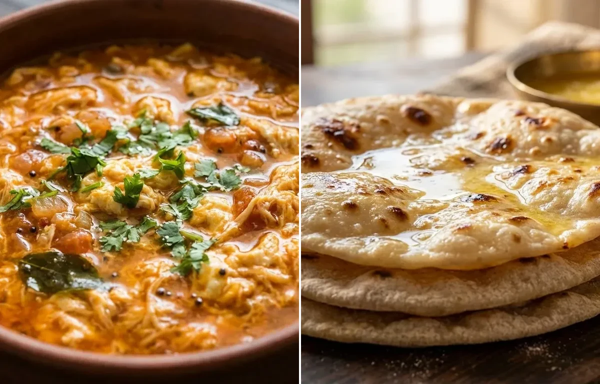 Egg Drop Curry (Shiryachi Amti) with Chapati