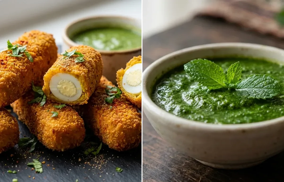 Egg Finger Fry with Mint Chutney