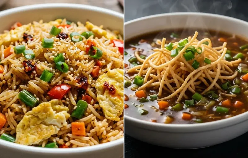 Egg Fried Rice with Manchow Soup