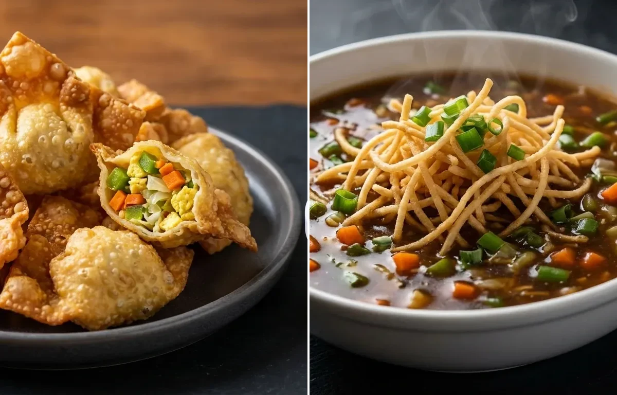 Egg Fried Wonton with Manchow Soup