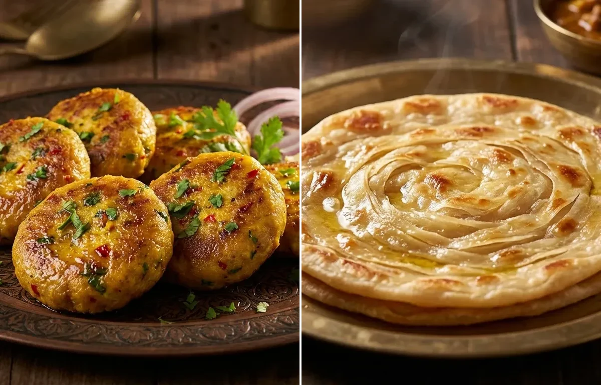Egg Galouti Kabab with Ulte Tawe ka Paratha
