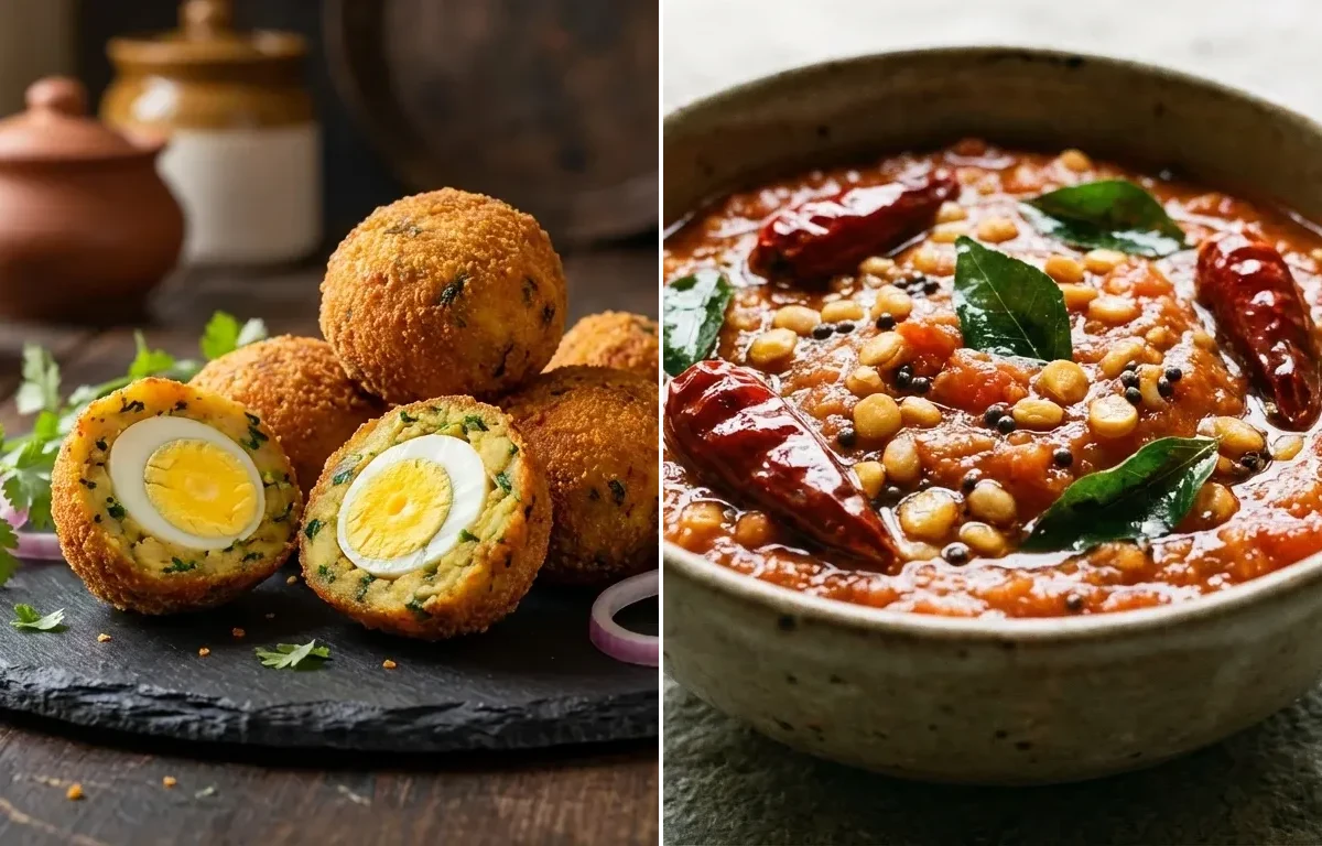 Egg Goli Kebab with Tomato Chutney