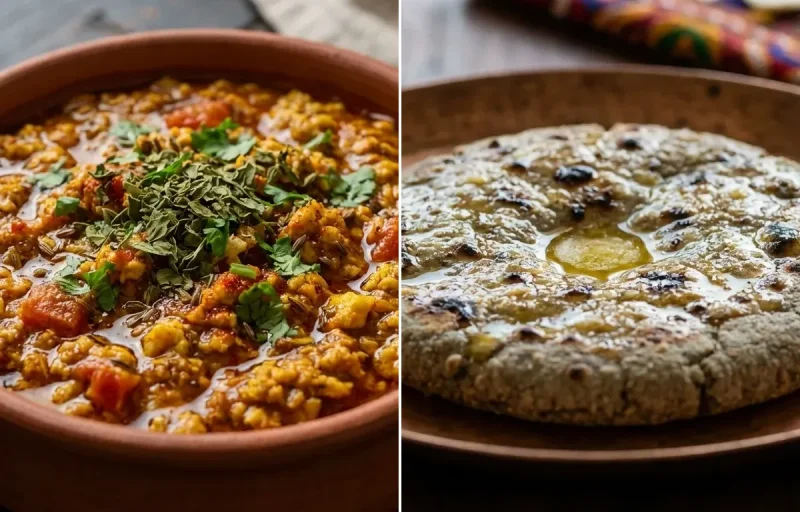 Egg Keema Masala with Bajra Roti