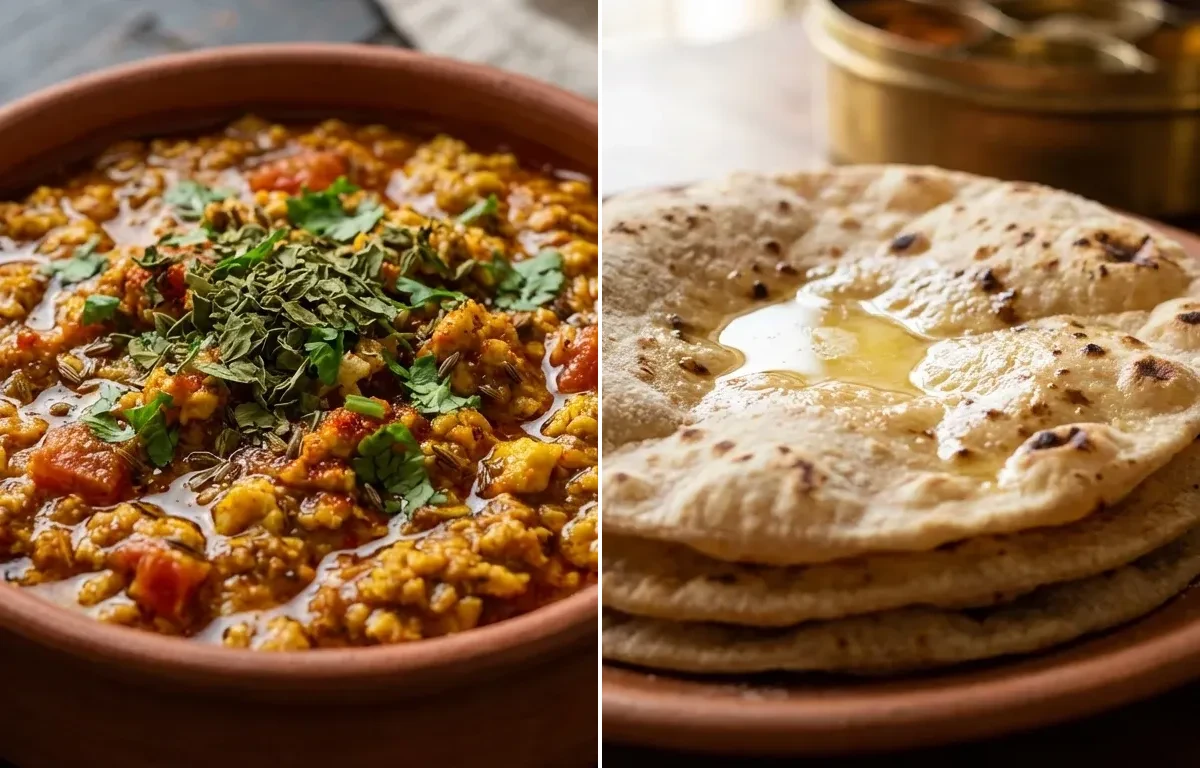 Egg Keema Masala with Roti