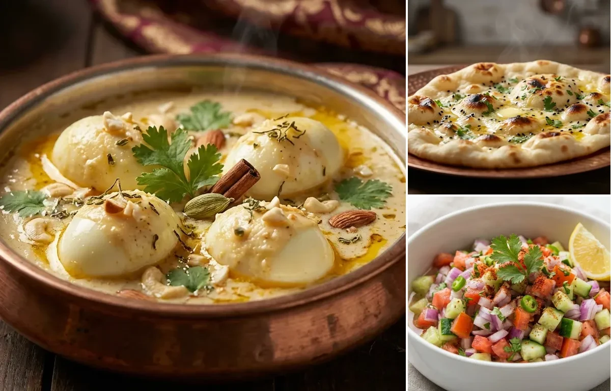 Egg Korma with Butter Naan