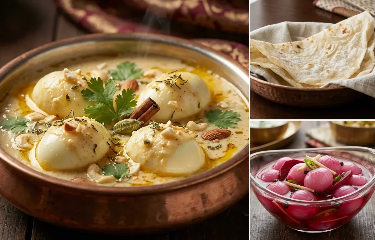 Egg Korma with Roomali Roti and Sirke Wale Pyaaz