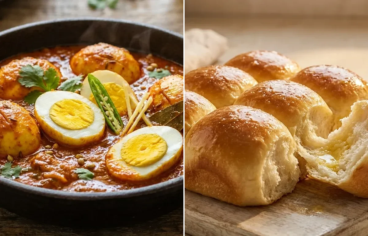 Egg Masala Curry with Ladi Pav