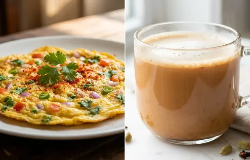 Egg Omelette with Masala Chai