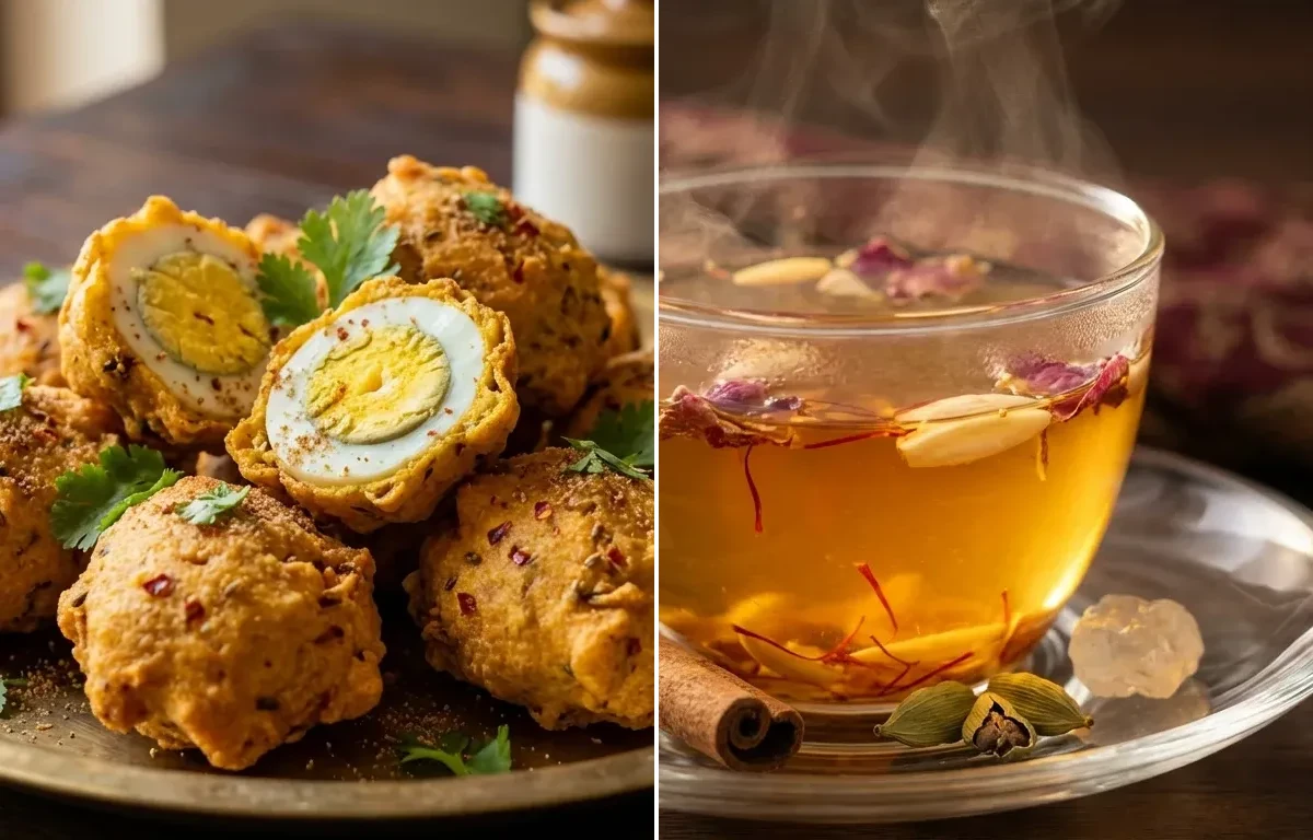 Egg Pakora with Kahwa