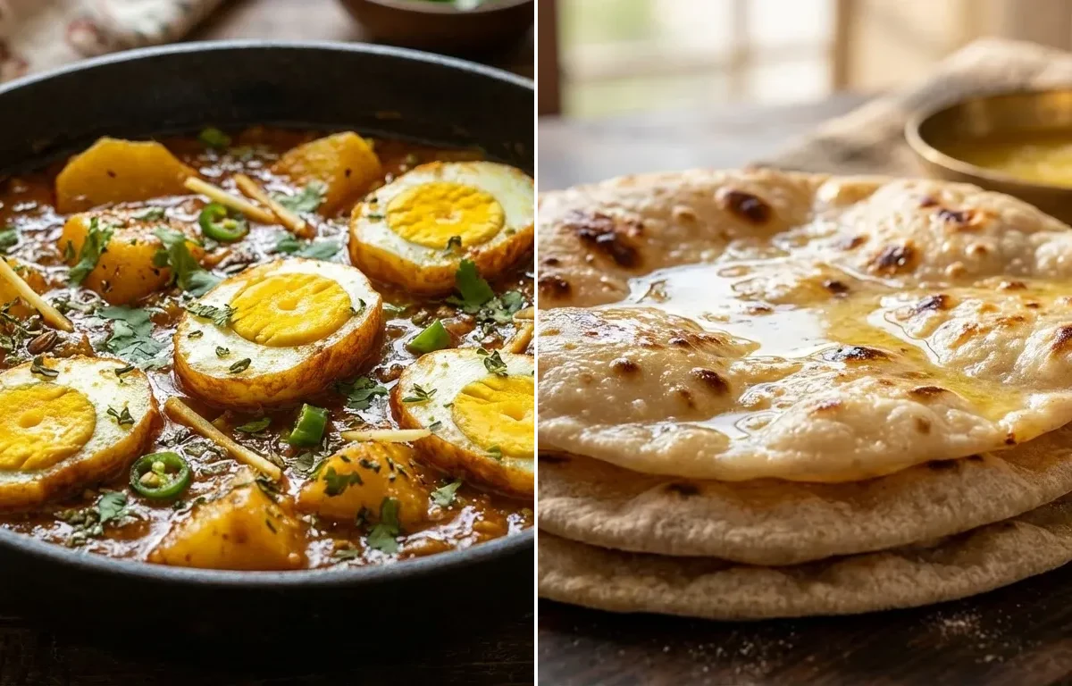 Egg Potato Curry with Chapati