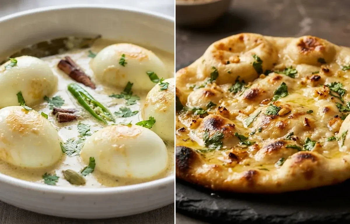 Egg Rezala with Garlic Naan