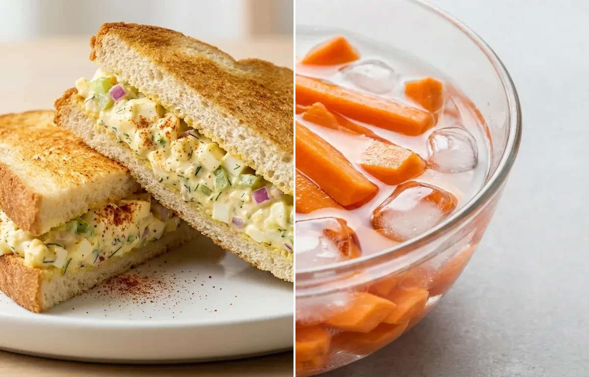 Egg Salad Sandwich with Carrot Sticks
