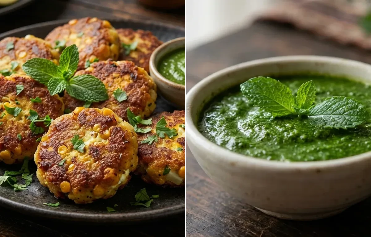 Egg Shami Kabab with Mint Chutney