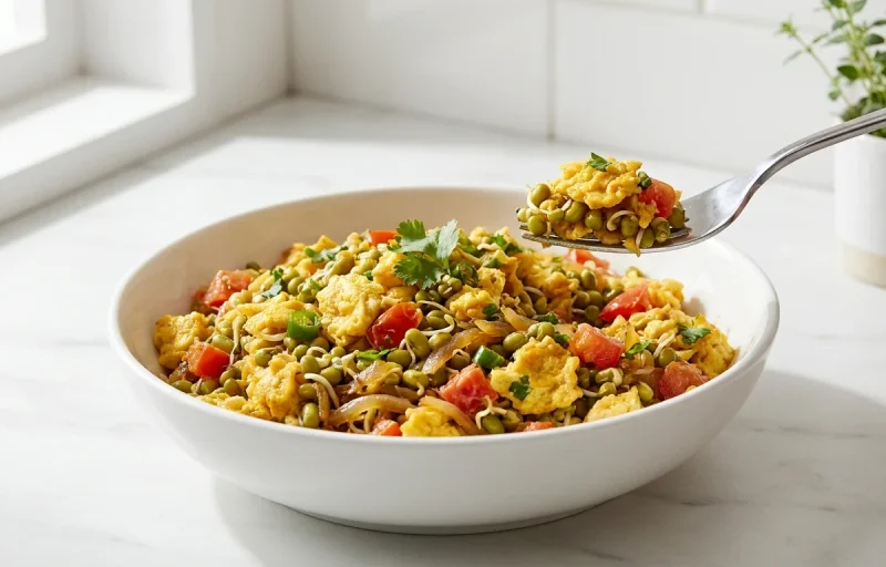 Egg & Sprouts Bhurji + Toast