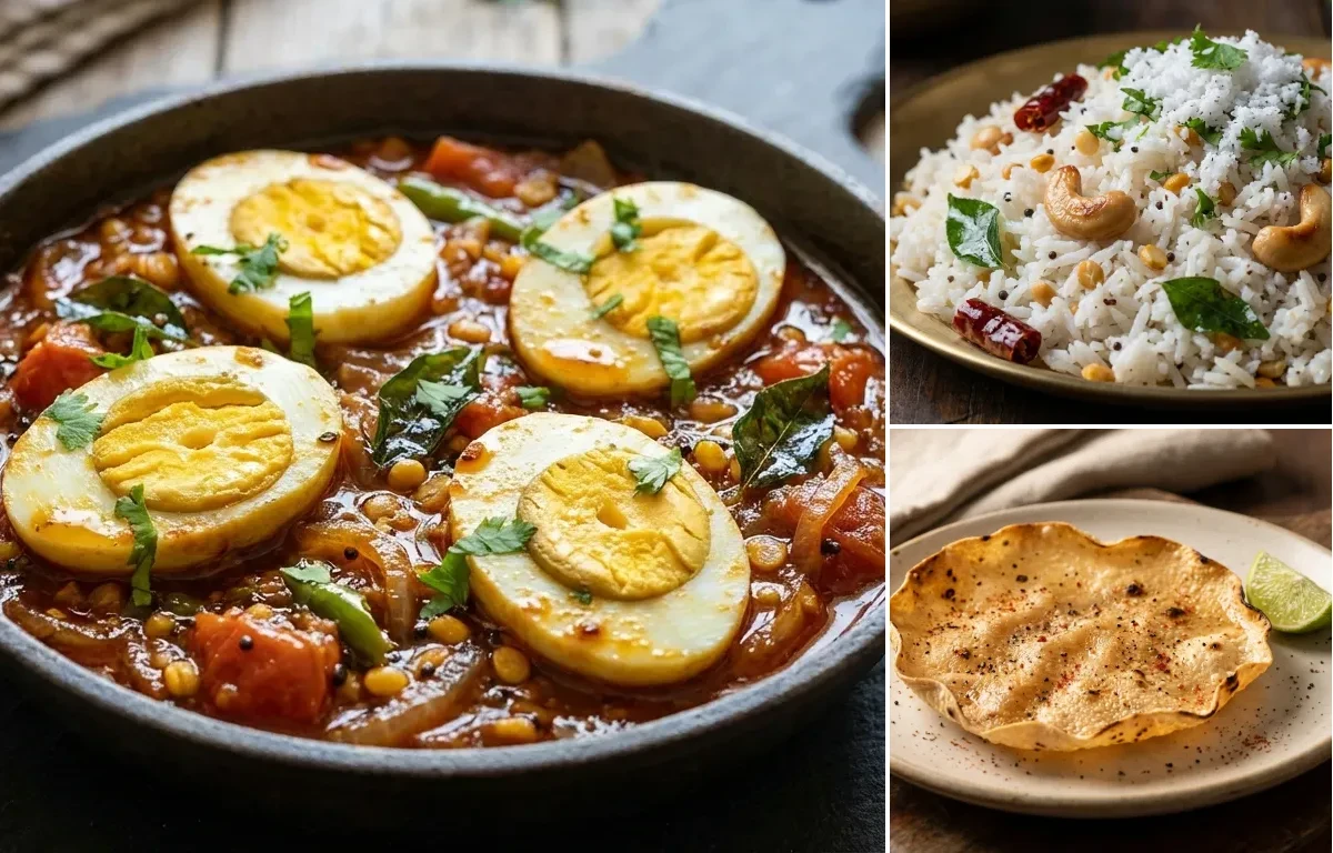 Egg Thokku with Coconut Rice