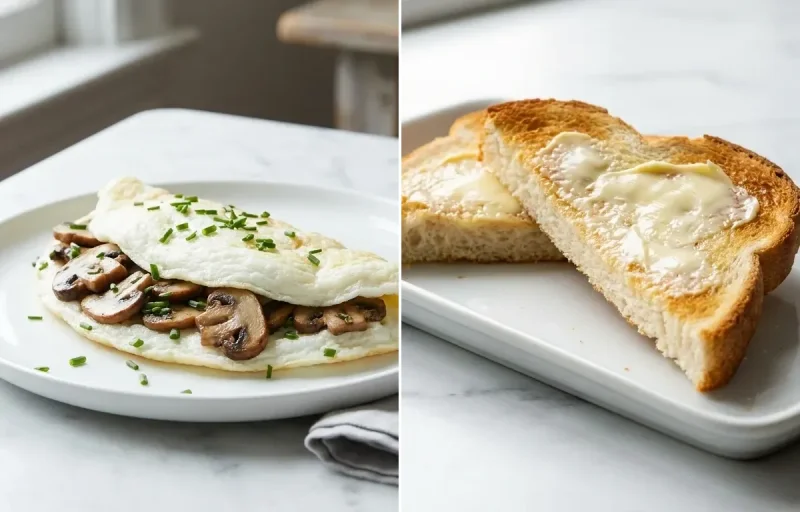Egg White Omelet with Mushrooms and Herbs