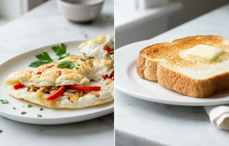 Egg White Omelet with Peppers Onion and Herbs