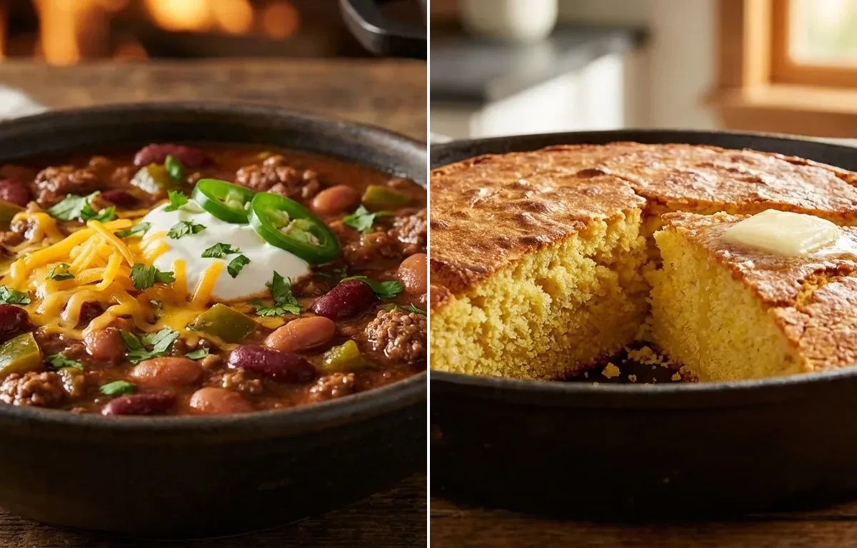 Elk Chili with Cornbread