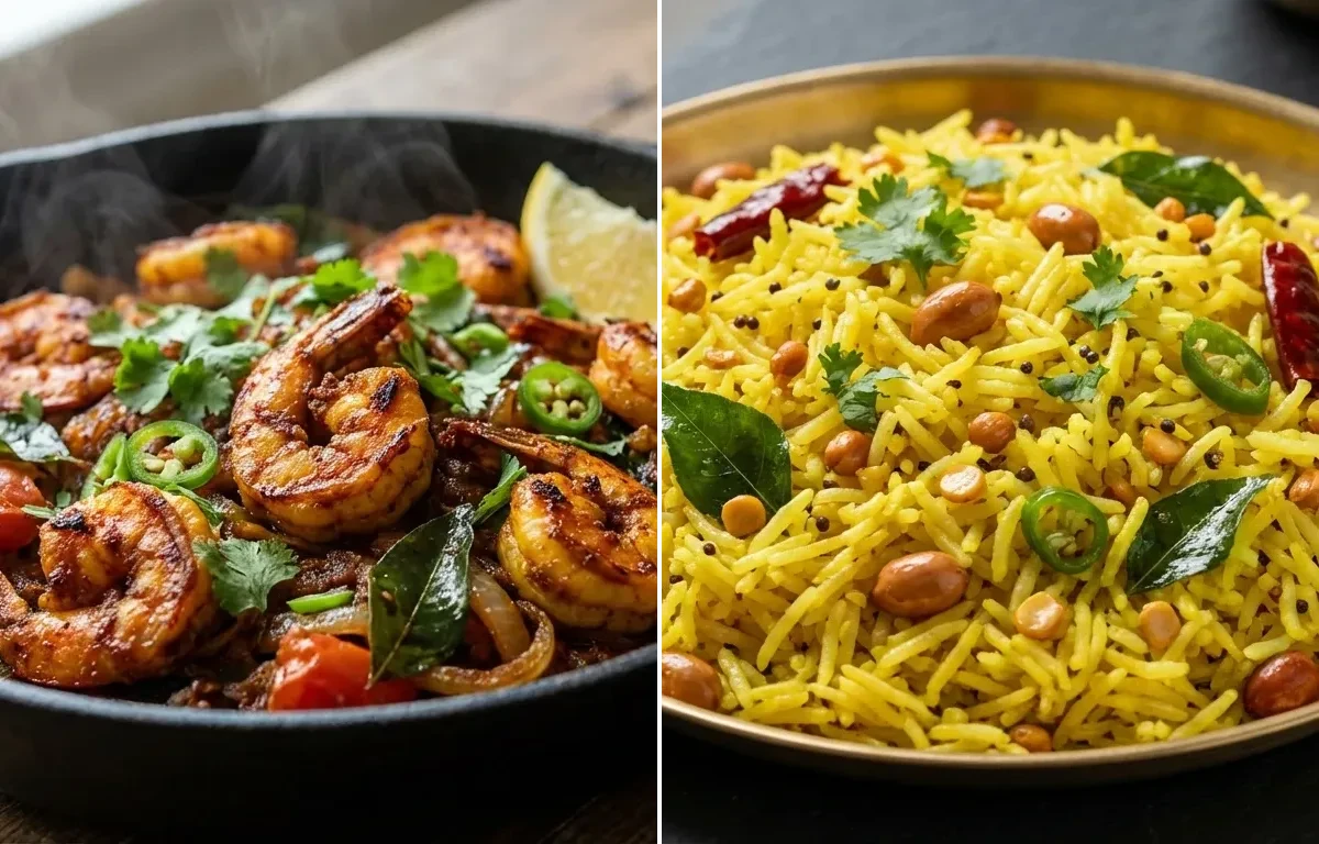 Eral Varuval with Lemon Rice