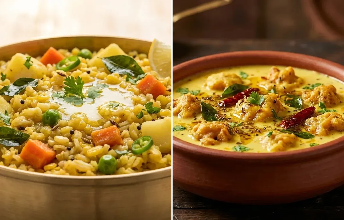 Fada ni Khichdi with Punjabi Kadhi Pakora