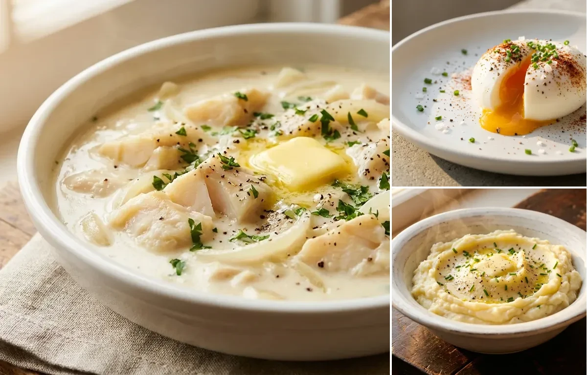 Finnan Haddie with Poached Egg and Mashed Potatoes