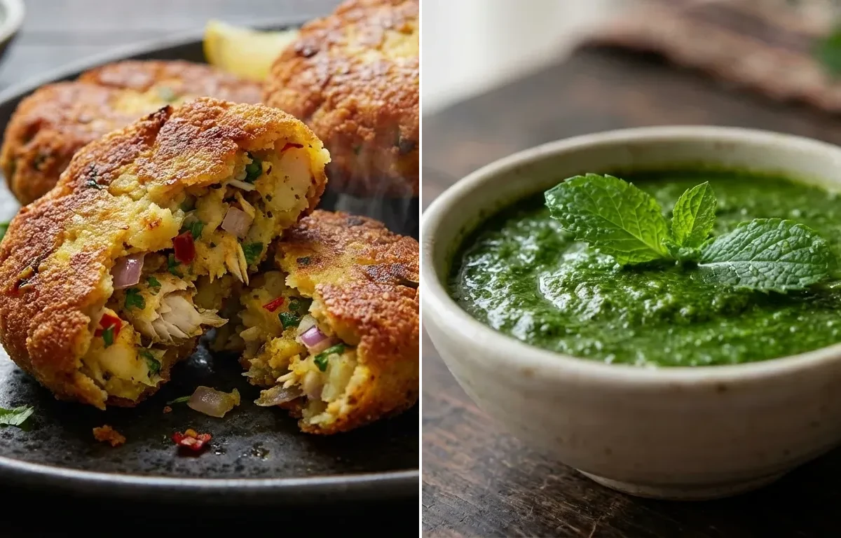 Fish Cutlet with Mint Chutney