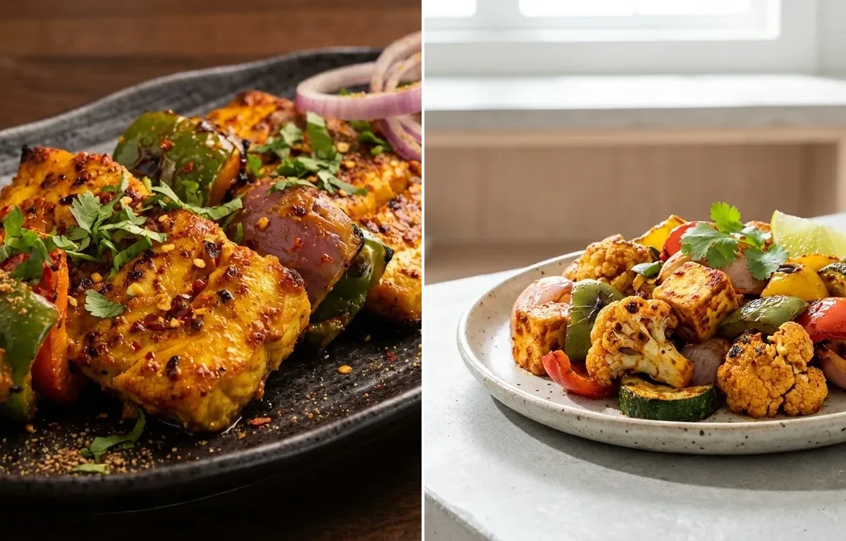 Fish Tikka with Tandoori Roasted Vegetables
