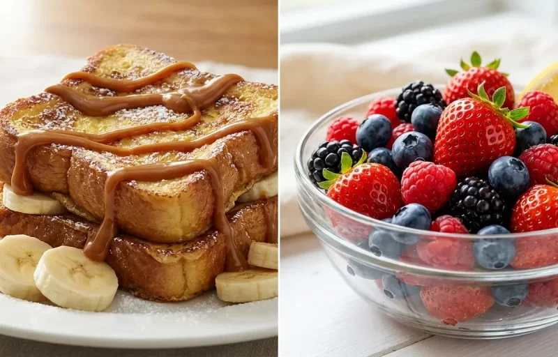 French Toast with Dulce de Leche with Mixed Fresh Berries