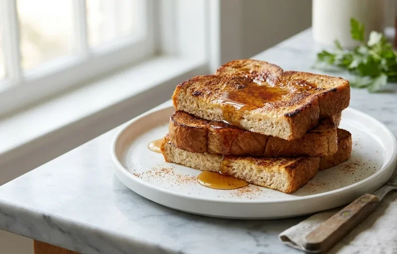 French Toast with Fresh Papaya and Greek Yogurt