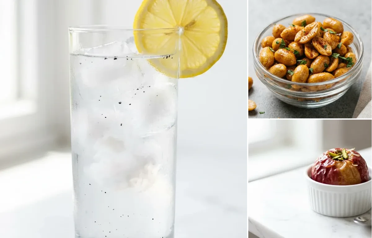 Coconut Water with Roasted Peanuts with Apple