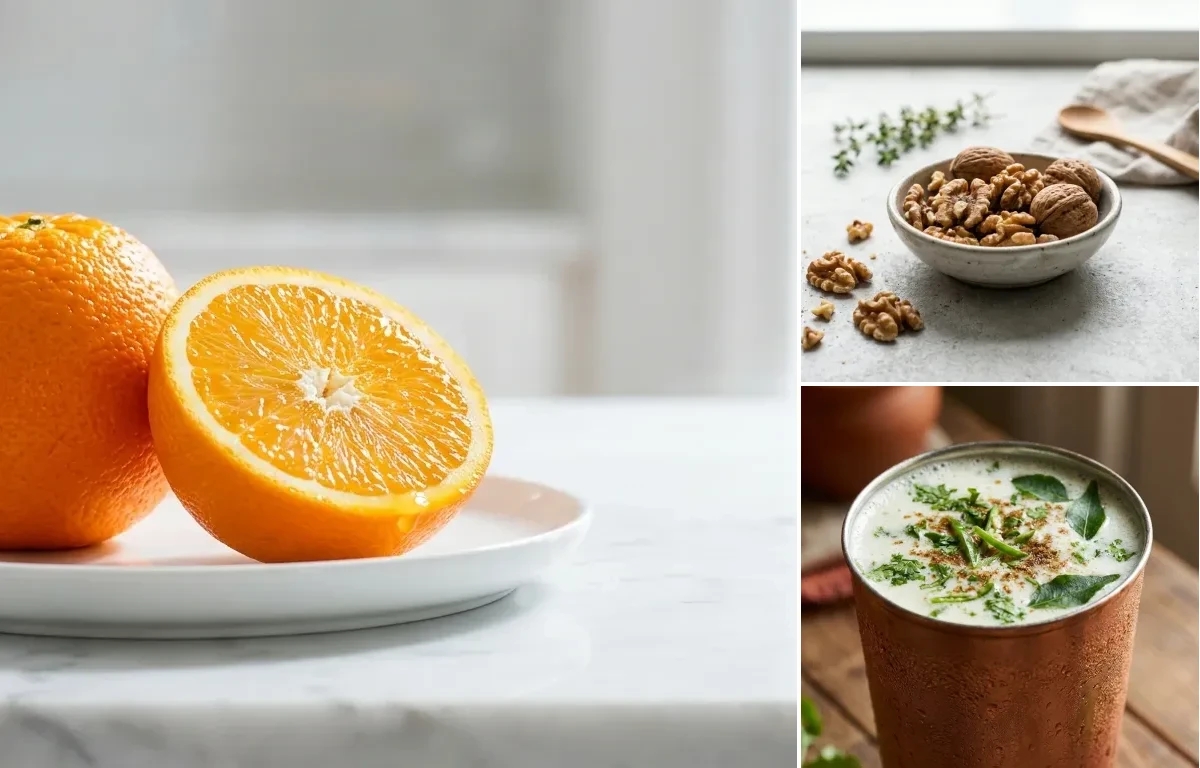 Orange with Walnuts Small Portion with Chaas