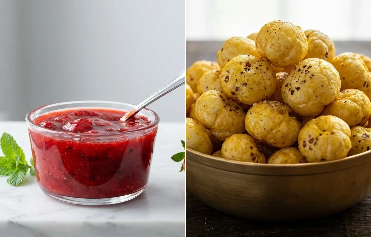 Strawberries with Roasted Makhana with Green Tea