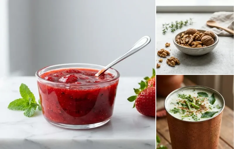 Strawberries with Walnuts Small Portion with Chaas