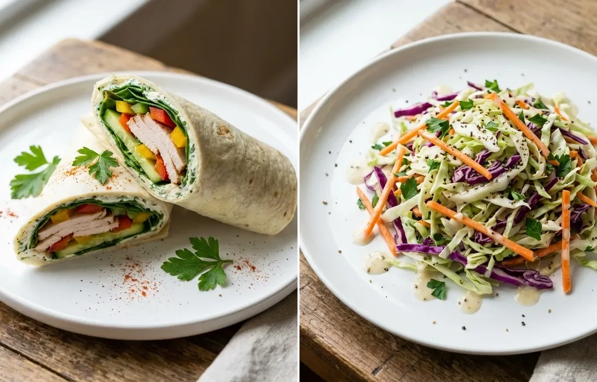 Fresh Turkey Wrap with Simple Cabbage Slaw
