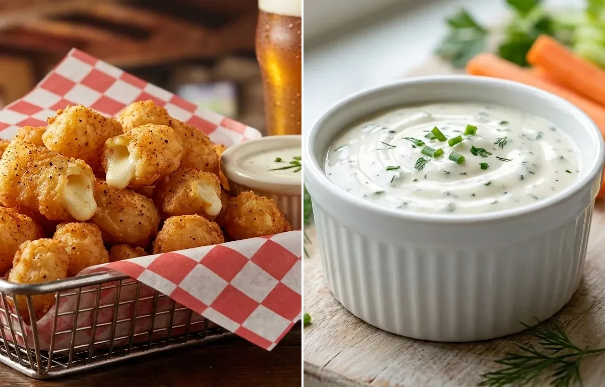 Fried Cheese Curds with Ranch Dressing