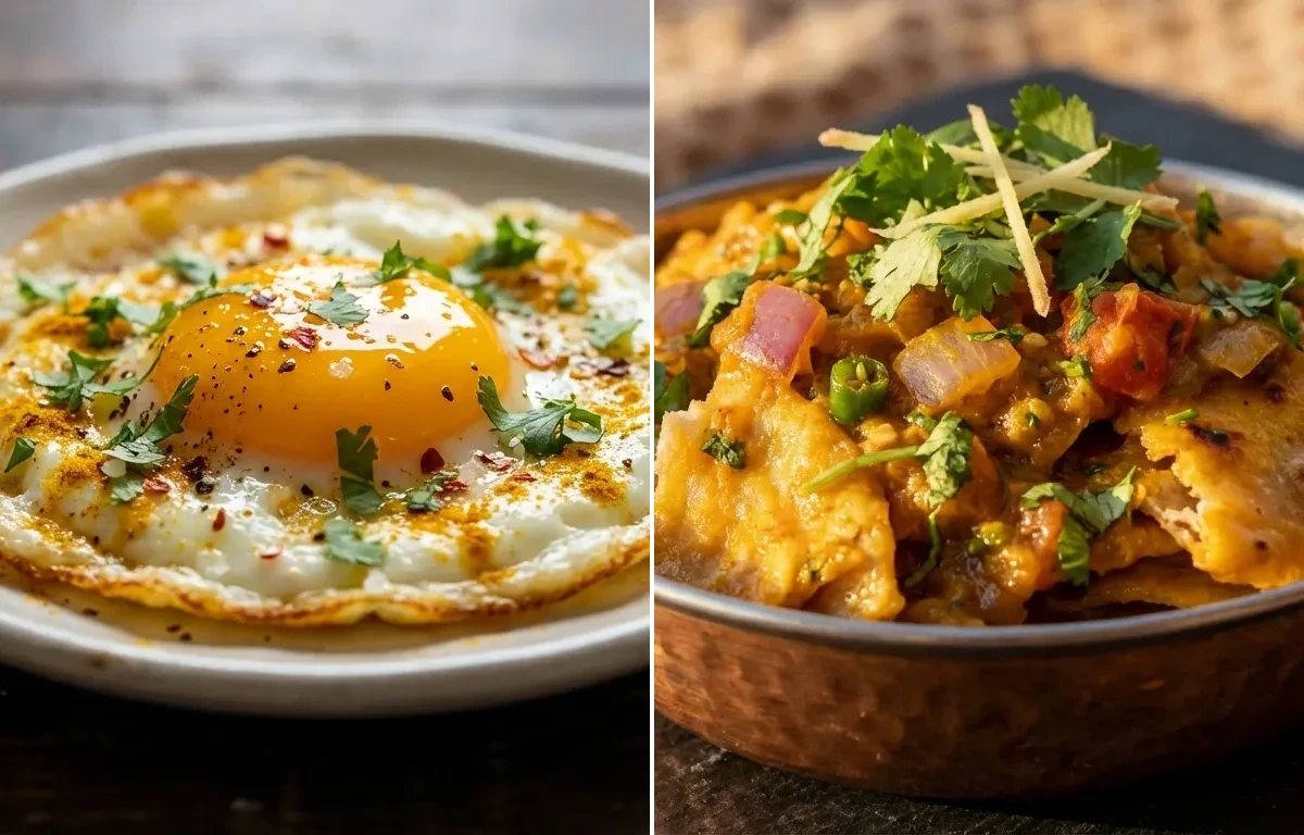 Fried Egg with Seyal Phulka