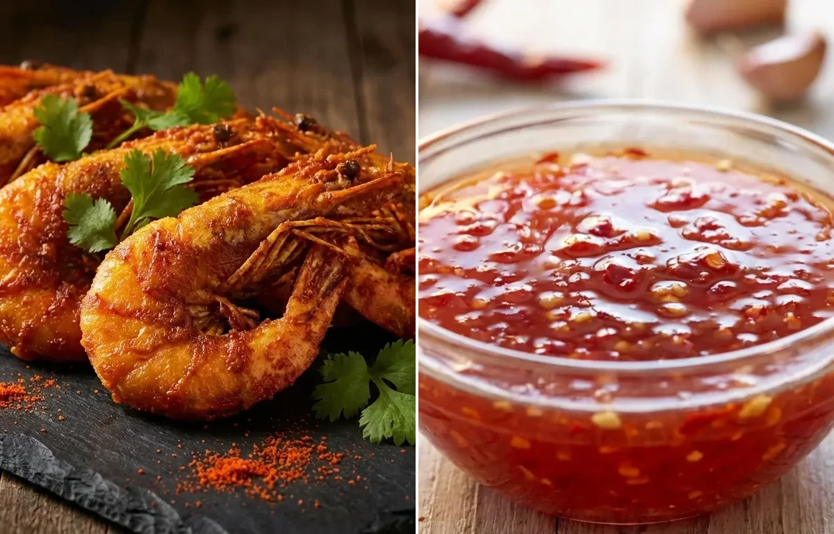 Fried Prawns with Sweet Chili Sauce