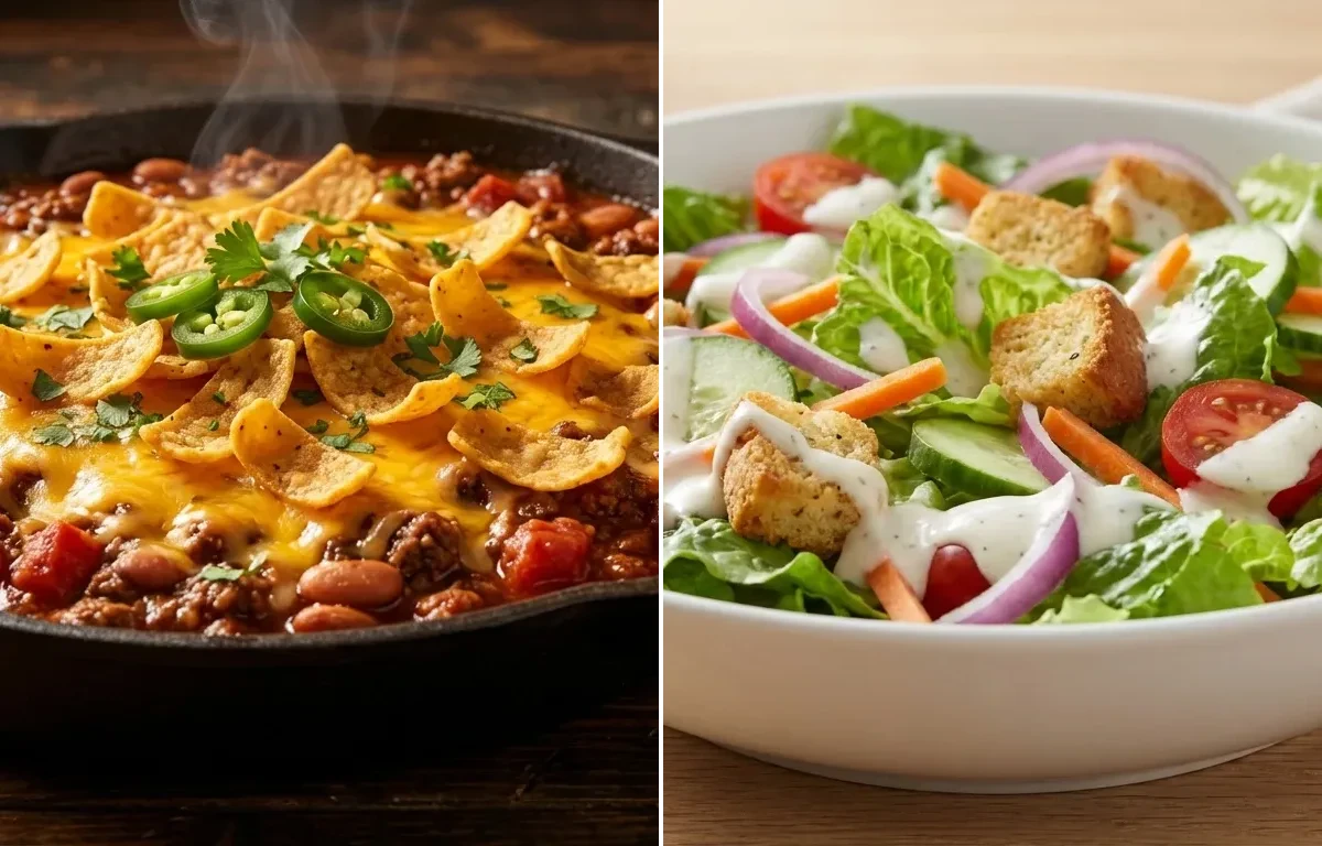 Frito Pie Casserole with Side Salad
