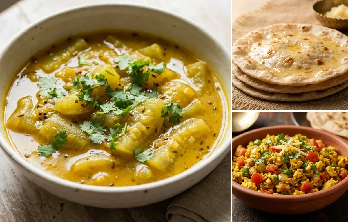 Galka nu Shaak with Rotli and Egg Bhurji