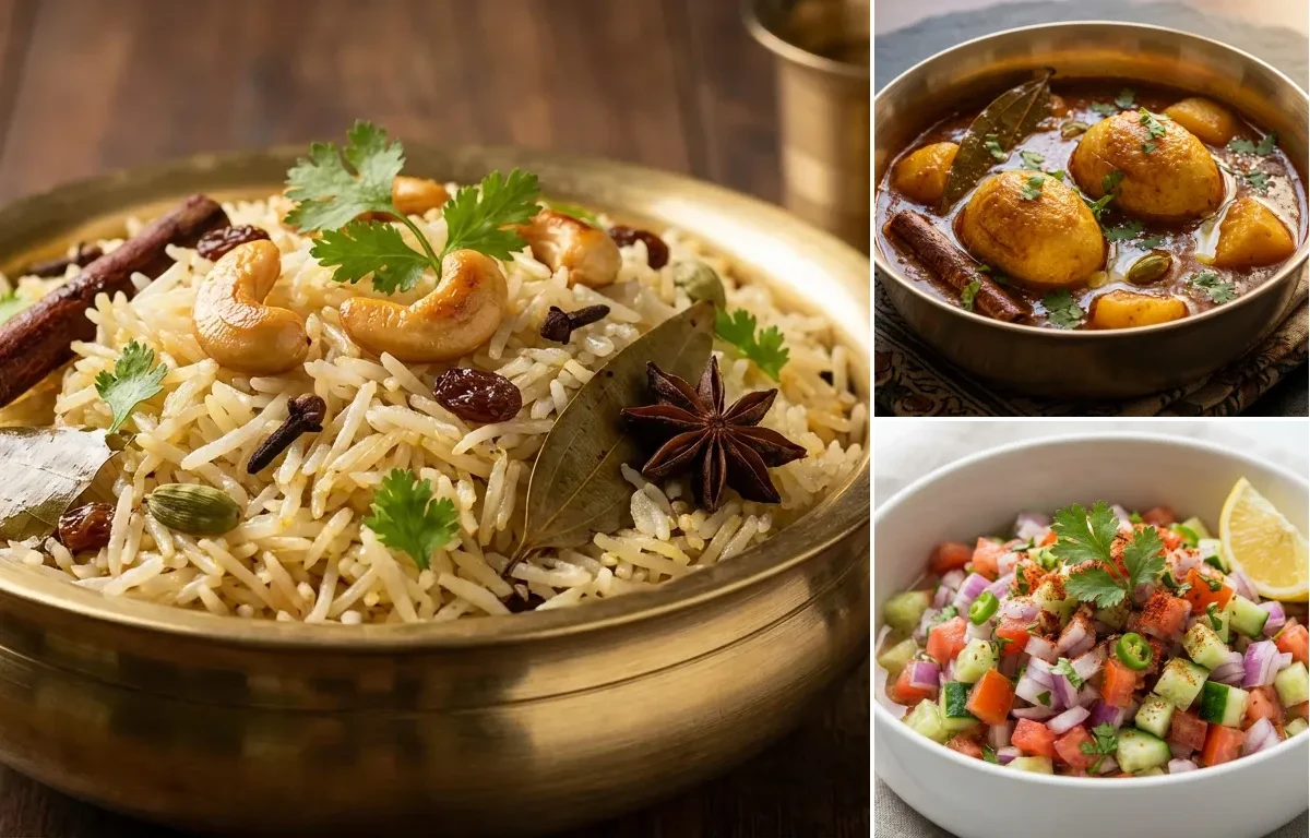 Ghee Rice with Bengali Anda Kosha