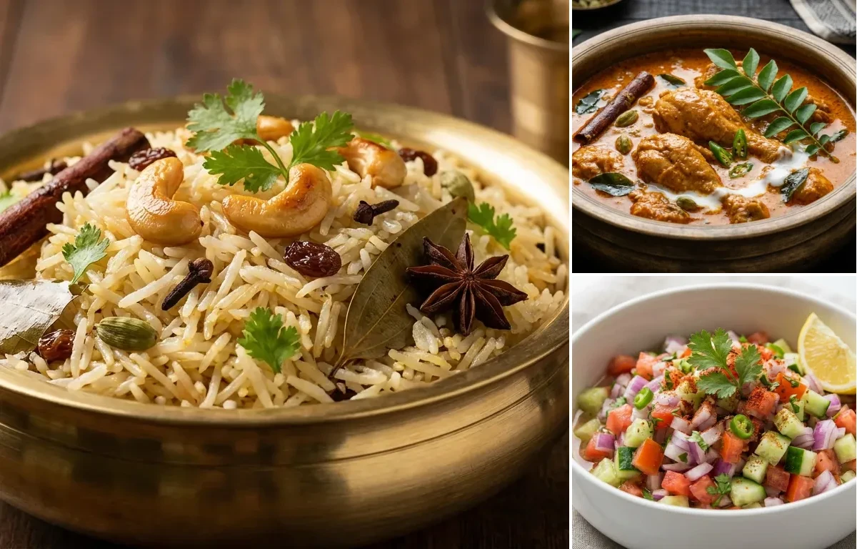 Ghee Rice with Kerala Chicken Curry