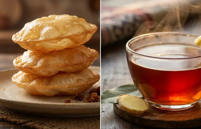 Ghila Pitha with Assamese Red Tea