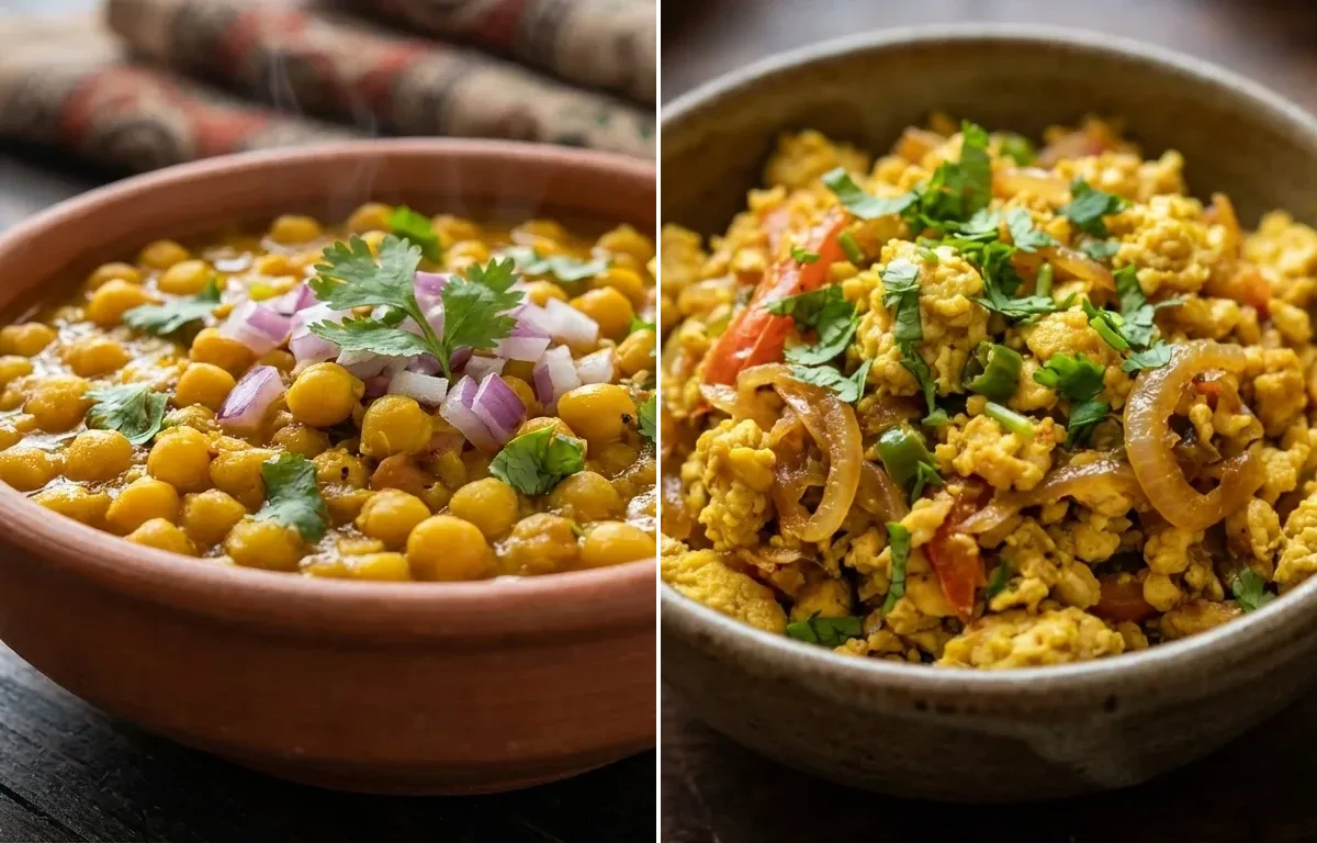 Ghugni with Dimer Jhuri