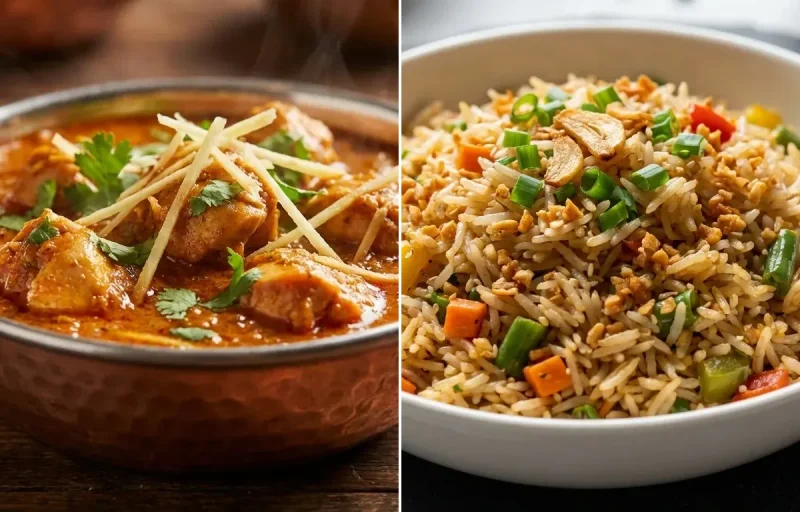 Ginger Chicken with Burnt Garlic Fried Rice